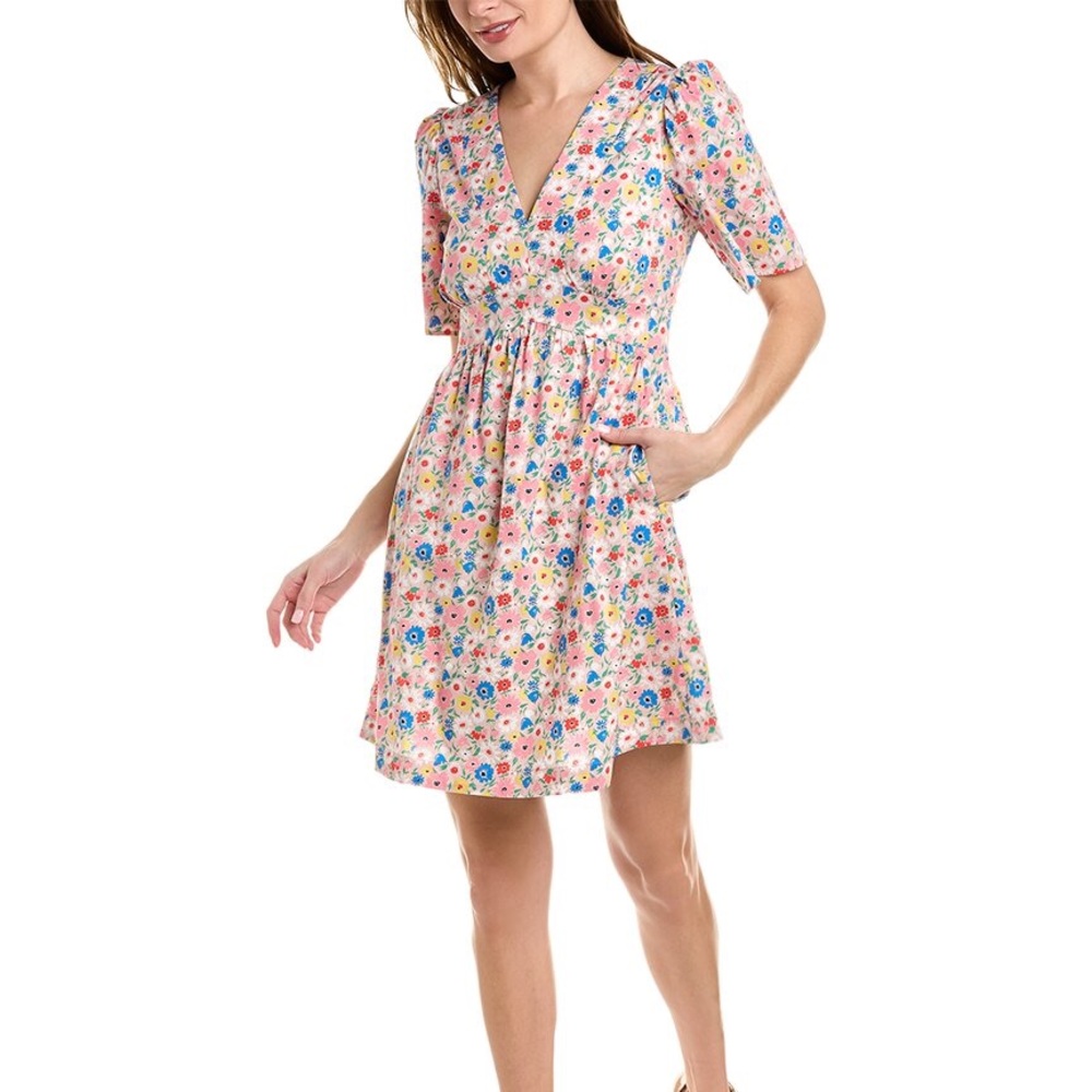 Boden Size 6 Floral V-Neck Dress summer Sundress Mini New with Tags